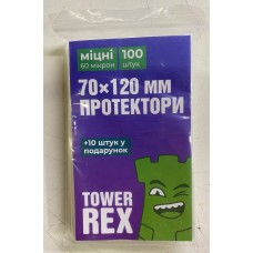 Протекторы для карт TowerRex 70x120, 60 микрон (110 шт.)