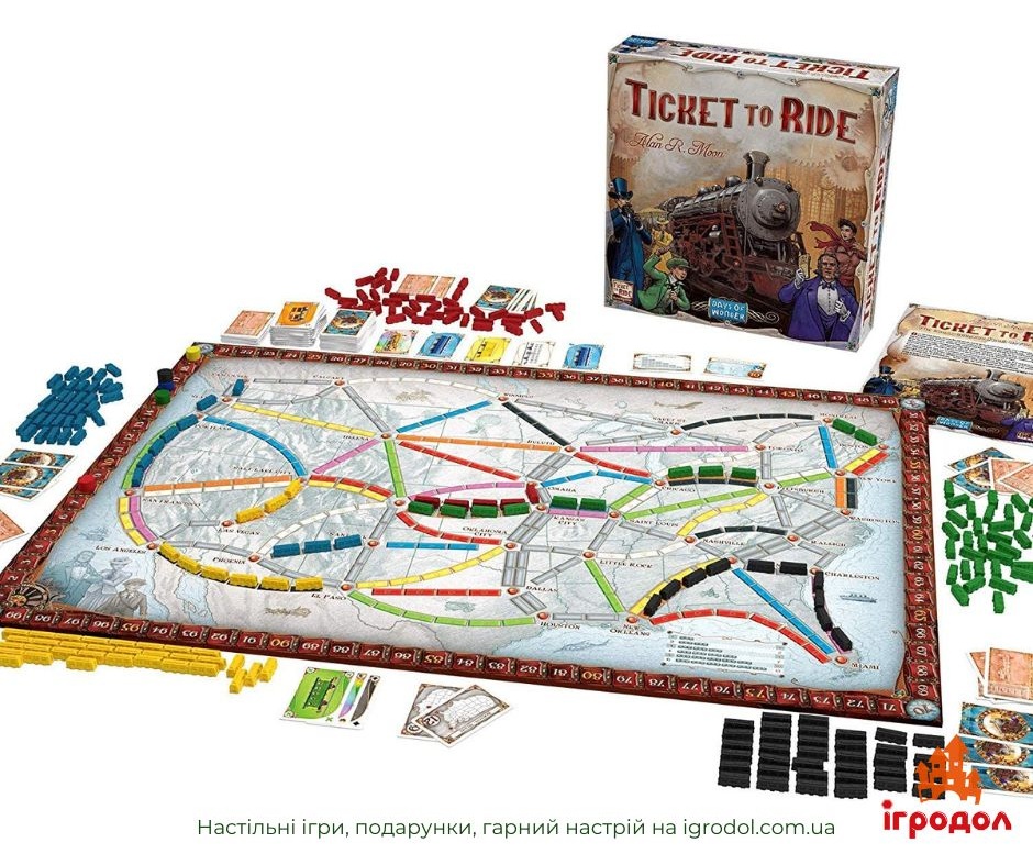 Ticket to Ride (Америка) EN | Игродол настольная игра Ticket to Ride (Америка) - изображение игровых компонентов