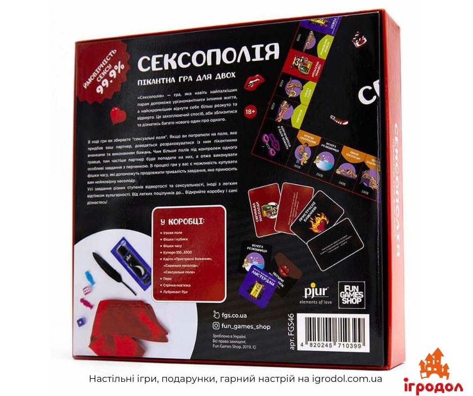 Гра Сексополія | Ігродол Настільна гра Сексополія - зображення задньої частини коробки