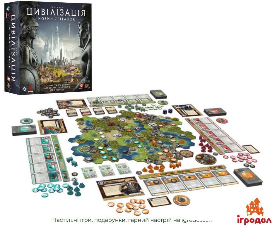 Игра Civilization: A New Dawn UA | Игродол Настольная игра Civilization: A New Dawn на украинском - изображение компонентов