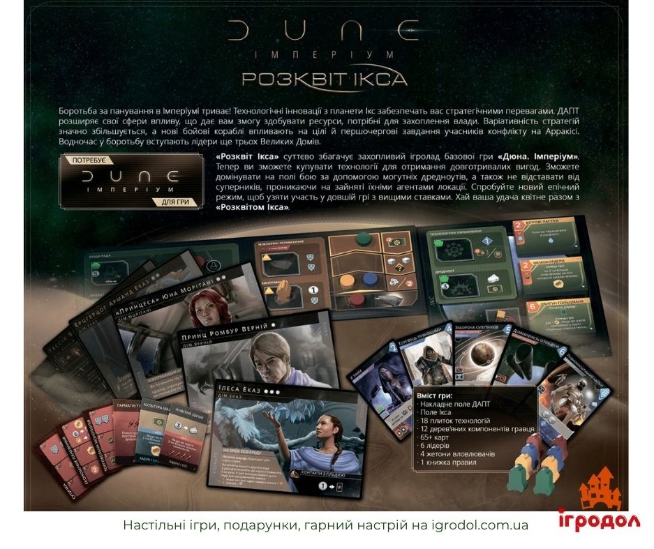 Дюна Империум - Расцвет Икса, UA | Игродол дополнение Дюна Империум - Расцвет Икса - изображение игровых компонентов