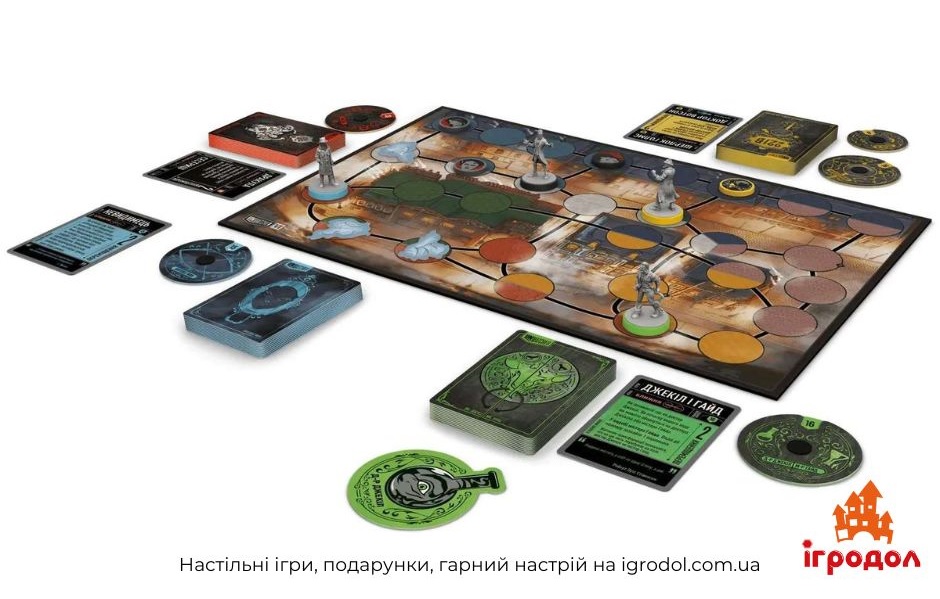 Unmatched: Місто туманів UA | Ігродол настільна гра Unmatched: Місто туманів UA - зображення компонентів