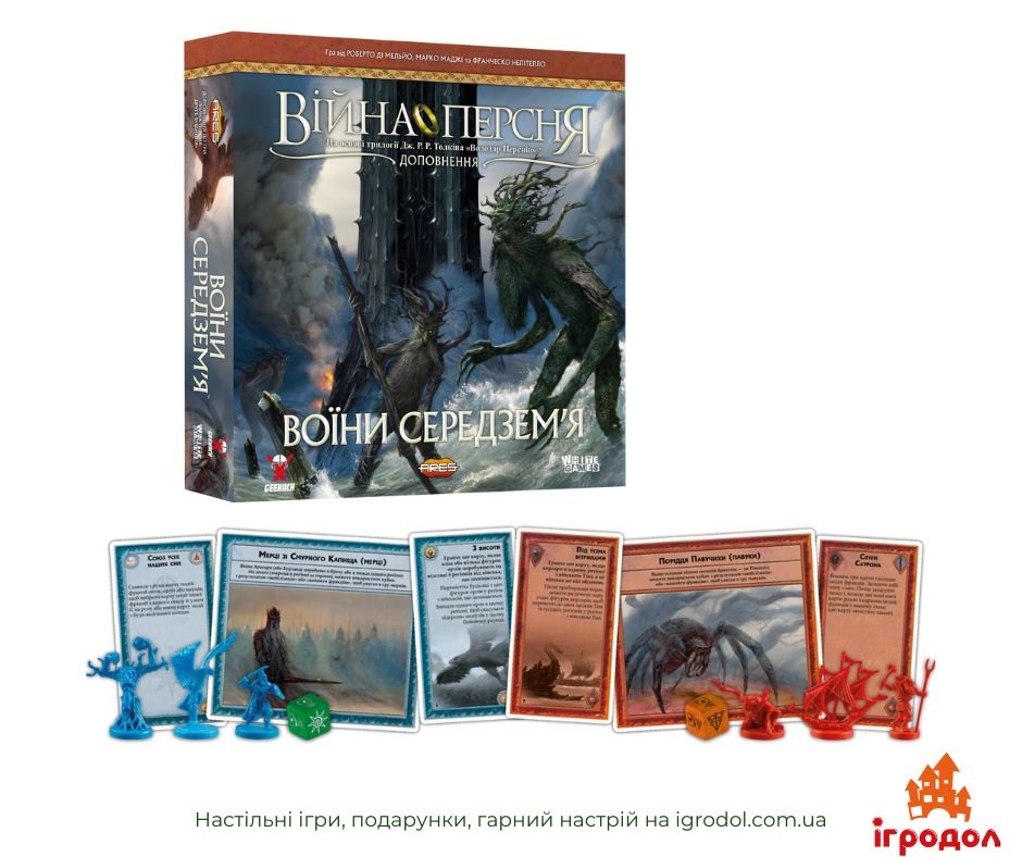 War of the Ring: Warriors of Middle-earth UA | Ігродол Доповнення War of the Ring: Warriors of Middle-earth українською - зображення компонентів