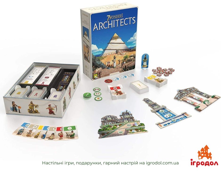 Игра 7 Wonders: Architects | Игродол Настольная игра 7 Wonders: Architects - изображение компонентов