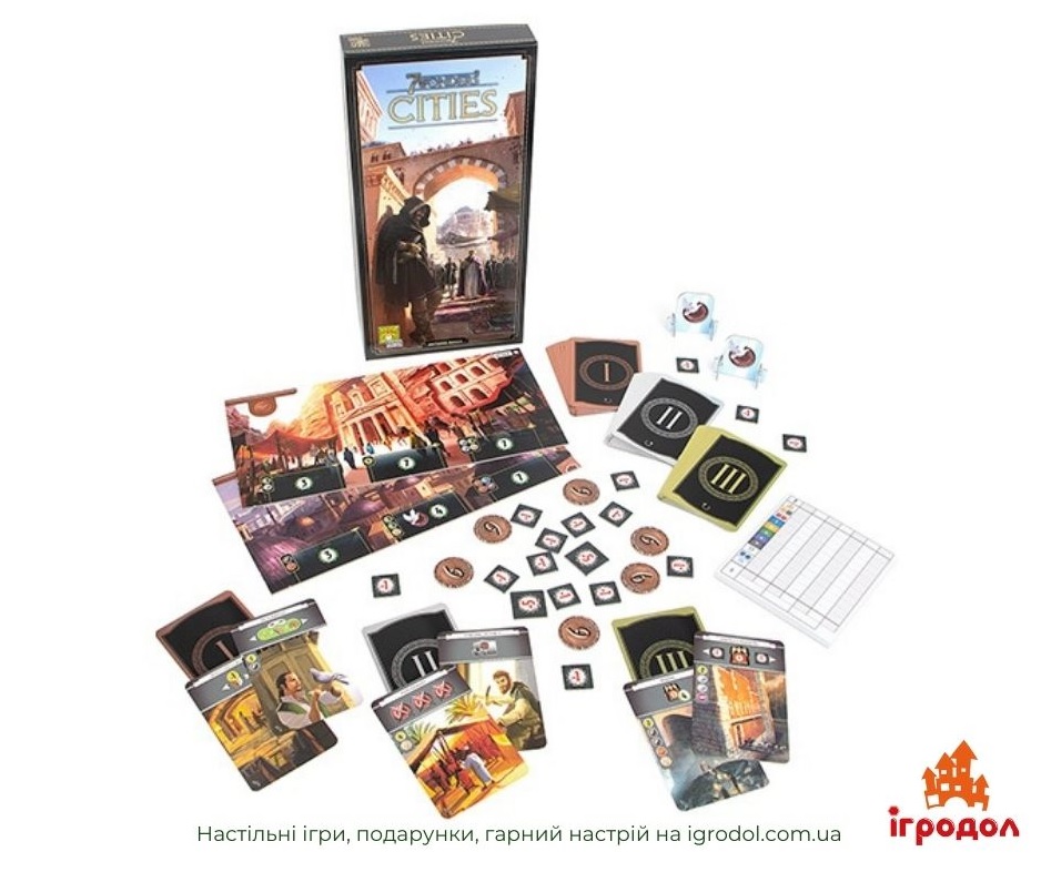 доповнення 7 Wonders: Cities - зображення ігрових компонентів