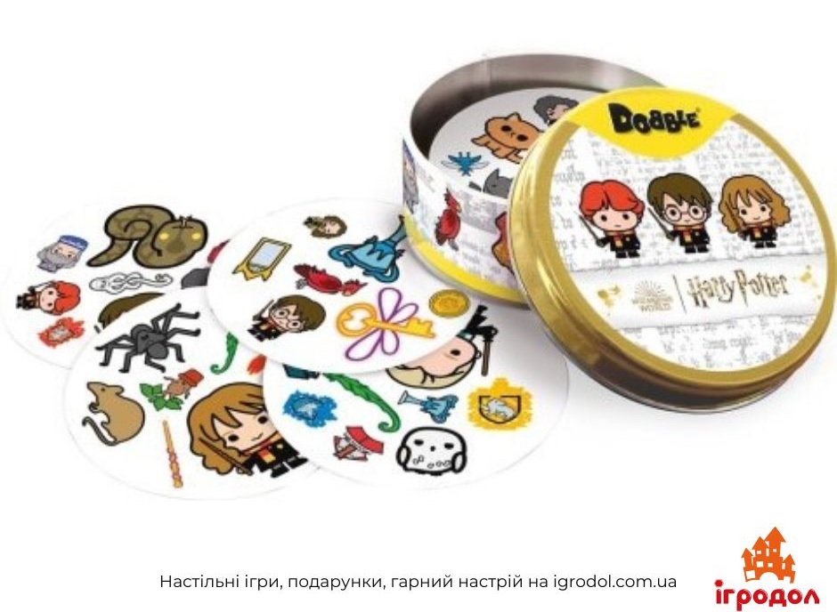 Dobble: Harry Potter UA | Ігродол Настільна гра Доббл Гаррі Поттер - зображення компонентів гри