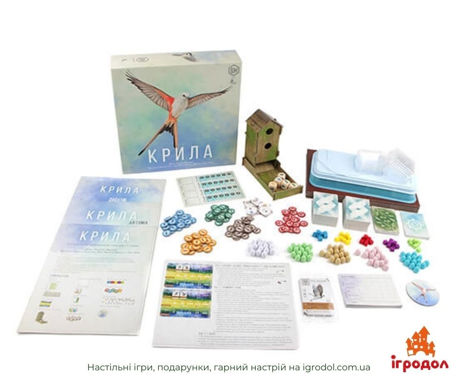 Гра Крила, укр. | Ігродол Настільна гра Крила - зображення компонентів українського видання