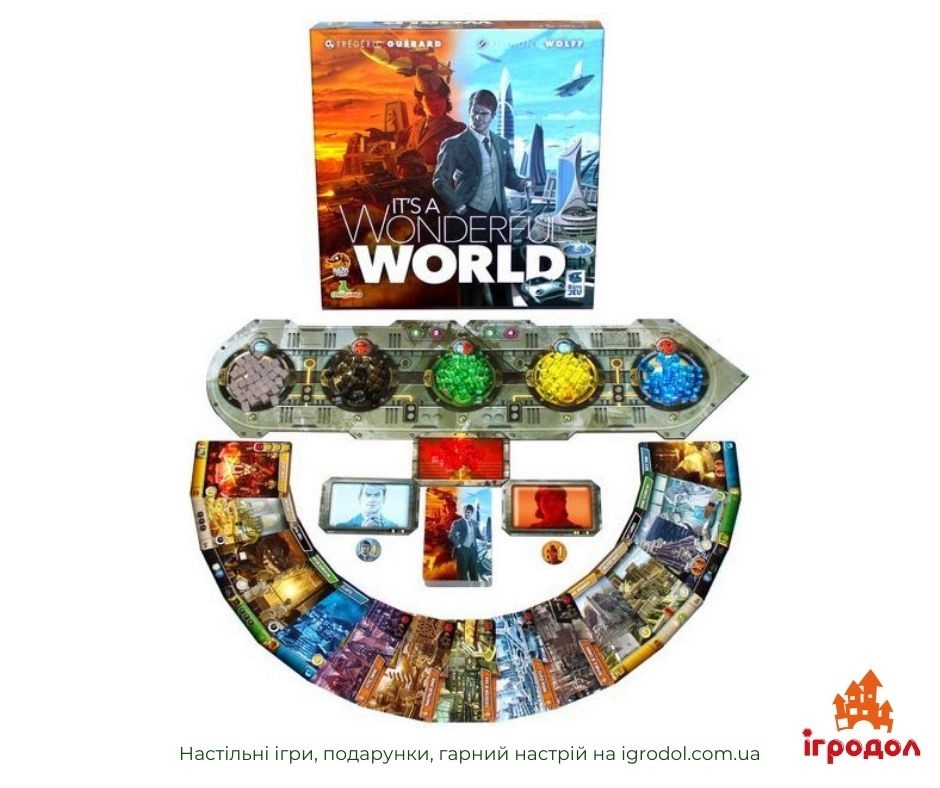 Цей дивовижний свiт, укр (Its a wonderful world) | Игродол Настольная игра Its a wonderful world - изображение компонентов игры