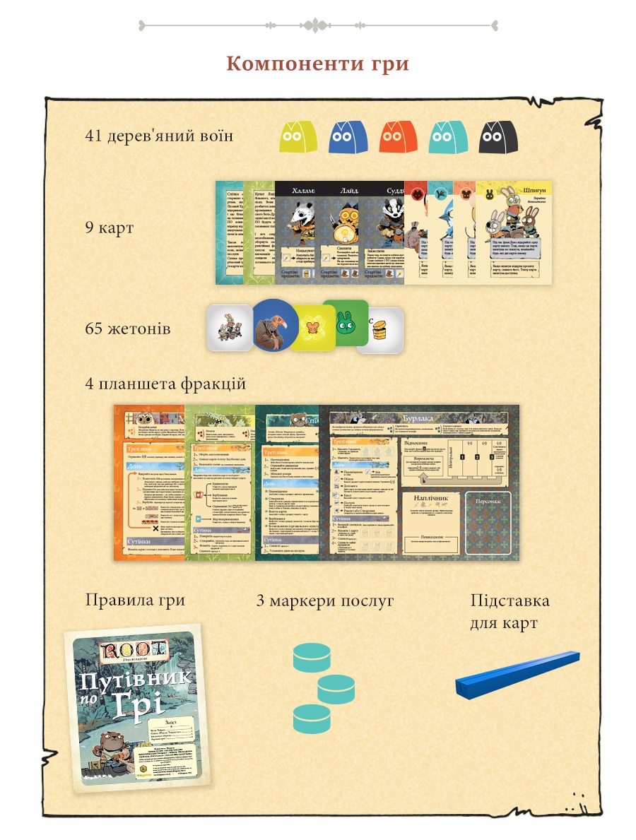 Root: Речные народы UA | Игродол дополнение Root: Речные народы UA - изображение игровых компонентов