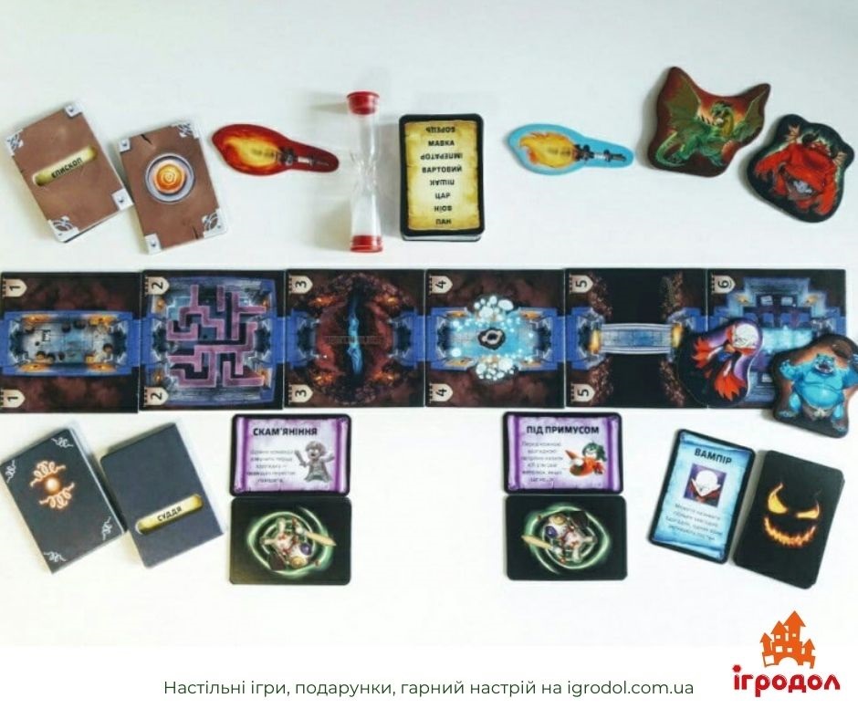 Настольная игра Опасные слова, укр. | Игродол Игра Trapwords, украинское издание - изображение компонентов игры