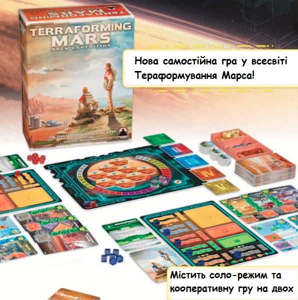 гра Тераформування Марса: Експедиція Арес (укр.) | Ігродол Terraforming Mars Ares Expedition - фото компонентів