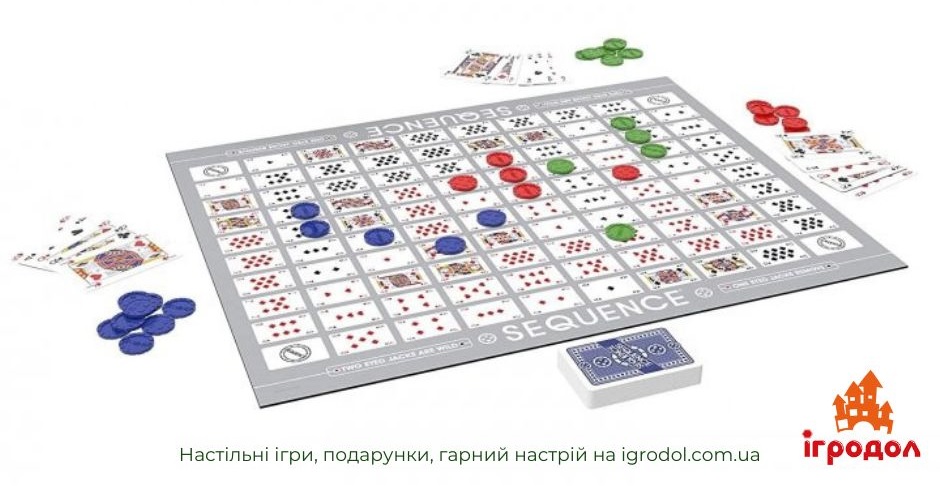 Гра Sequence UA | Ігродол Настільна гра Sequence, українське видання - зображення компонентів
