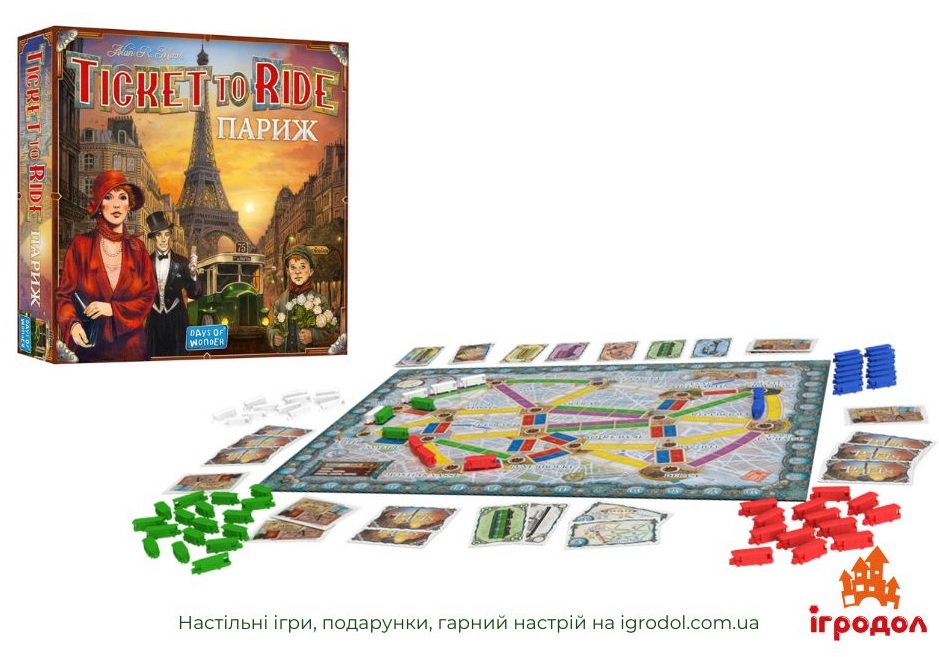 игра Ticket To Ride: Paris UA | Игродол Настольная игра Ticket To Ride: Paris изображение компонентов