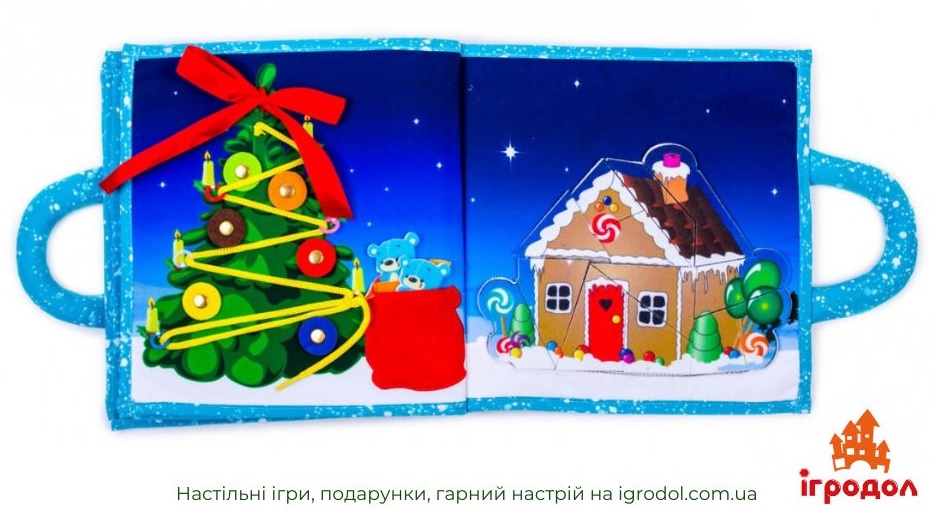 детская книга-развивалка  Christmas Edition (Piqipi) | Игродол развивающая интерактивная книга для малышей Piqipi Winter edition - изображение
