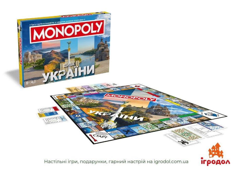 Гра Monopoly: Дива України UA | Ігродол Настільна Гра Monopoly: Чудеса України - зображення компонентів