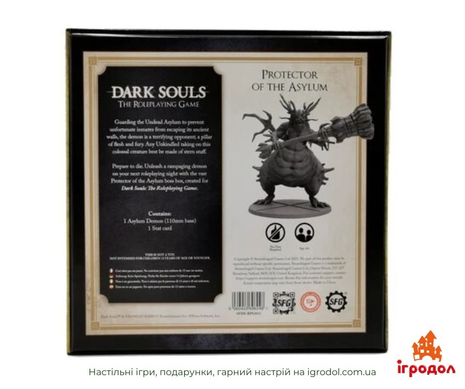 Dark Souls: The Roleplaying Game - Protector of the Asylum EN | Ігродол Мініфігурка Dark Souls: The Roleplaying Game - Protector of the Asylum EN - зображення задньої частини коробки