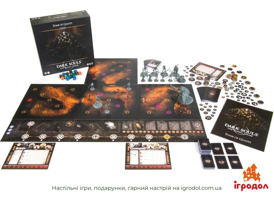Темные души: Настольная игра - Гробница гигантов (англ.) | Игродол Настольная игра Темные души: Настольная игра - Гробница гигантов - изображение компонентов игры