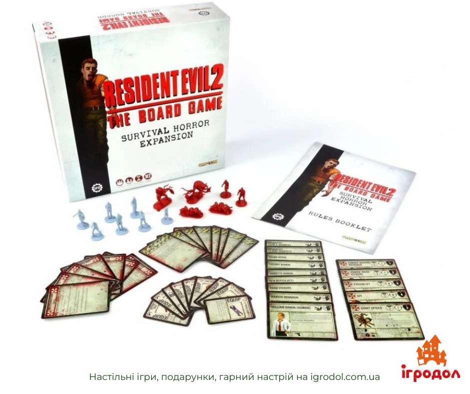 Resident Evil 2: The Board Game – Survival Horror Expansion EN | Ігродол Доповнення Resident Evil 2: The Board Game - Survival Horror Expansion EN - зображення ігрових компонентів