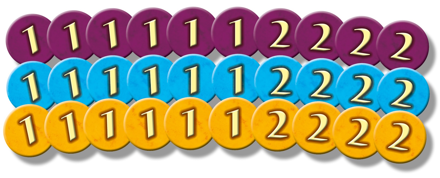 Жетони для розширення Каркассон: Фрагменти карти Зображення жетонів розширення Каркассон: Фрагменти карти