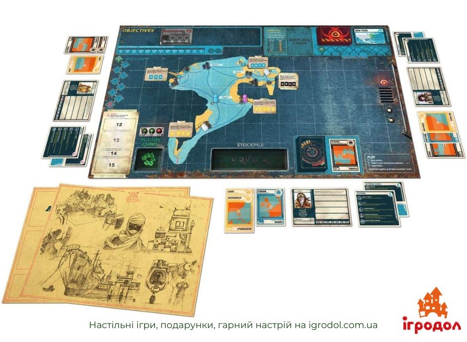 Гра Pandemic Legacy Season 2 EN | Ігродол Настільна гра Pandemic Legacy Season 2 англійською - зображення компонентів